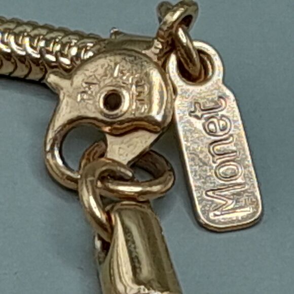 Vintage Monet Gold Plated Necklace 52 Inch Sister Clasp - Picture 6 of 12